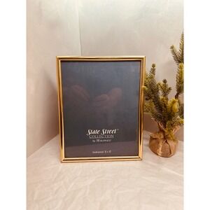Vintage Solid Lacquered Brass 8x10 Picture Frame Tabletop Wall Mount